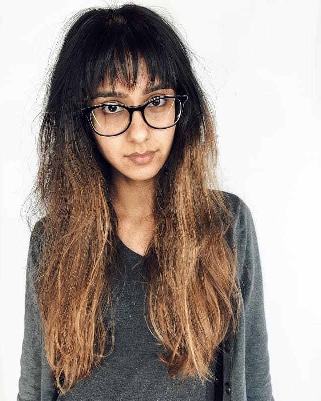 Wispy Bangs with Glasses