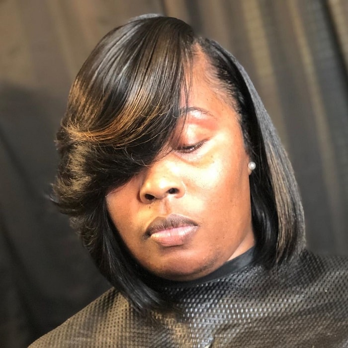 Sew in bob with bangs