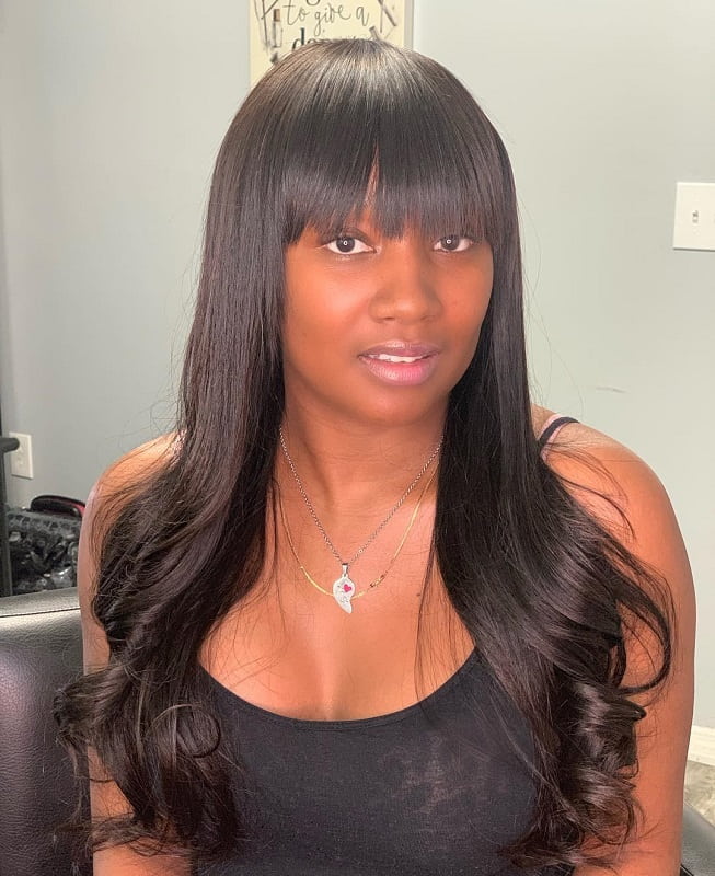 Long Weave with Bangs