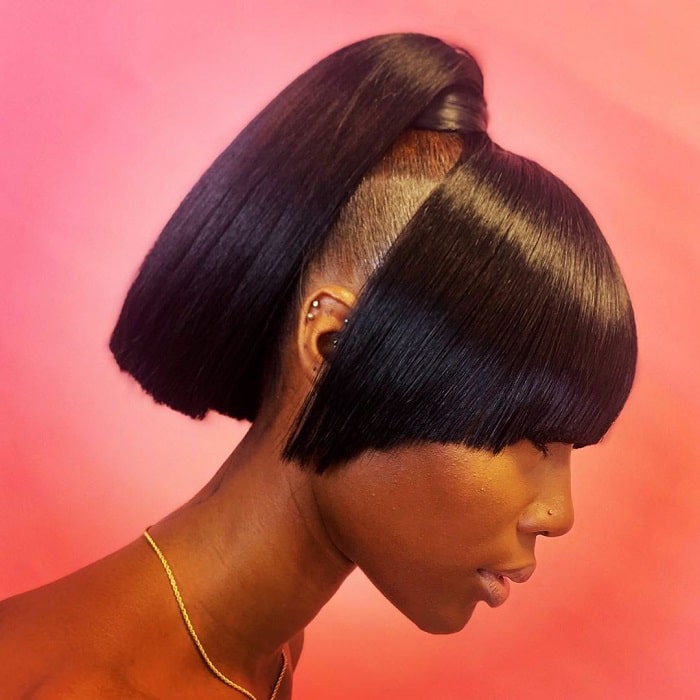 Weave Ponytail with Bangs