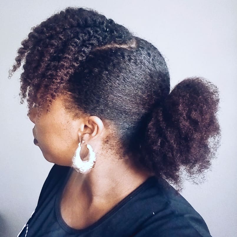 Afro ponytail with Bangs