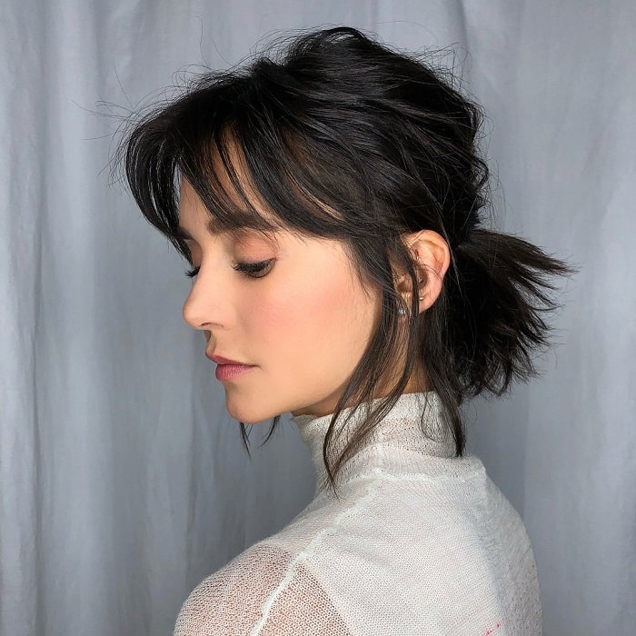 Ponytail with Bangs for Short Hair