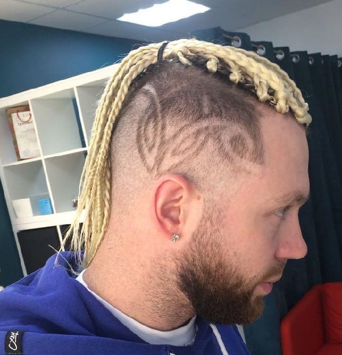 white Man with Braided Mohawk