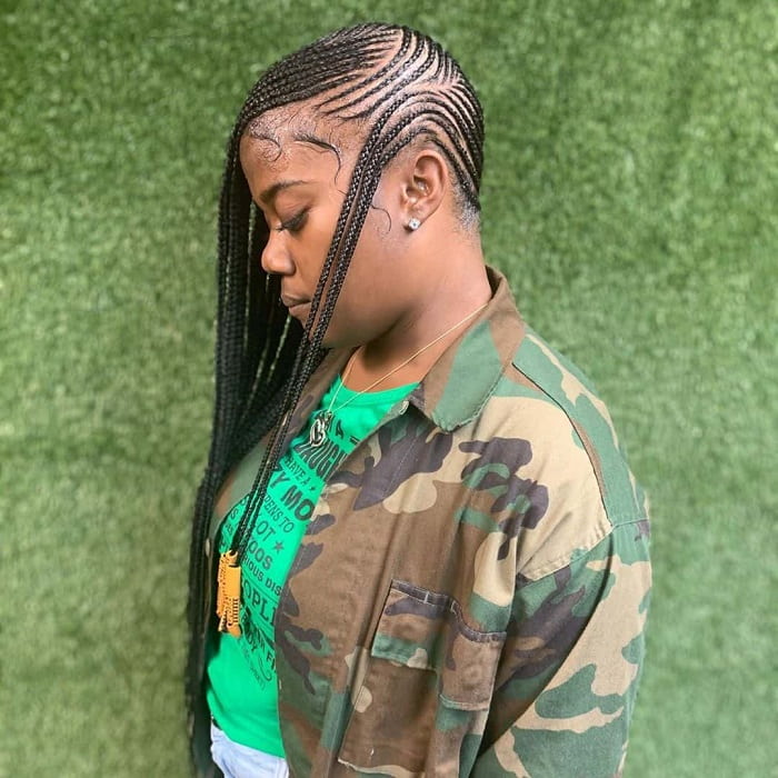 Side Braids With Weave