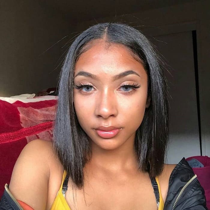 Black Bob with Middle Part