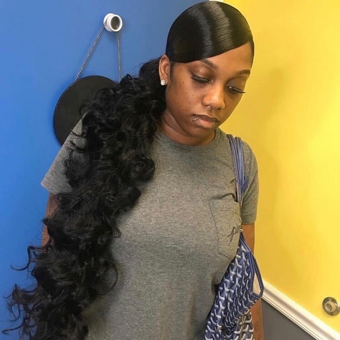 Side Ponytail with Weave