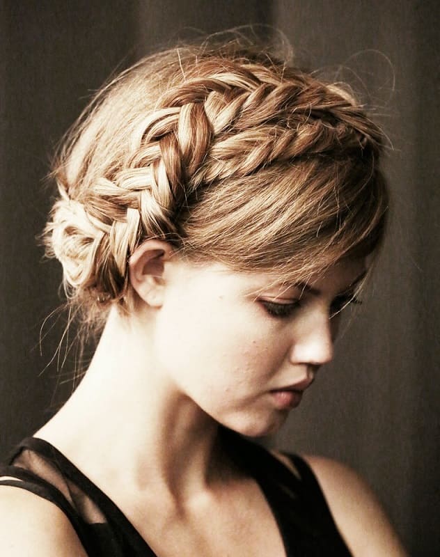Braided Updo with Bangs