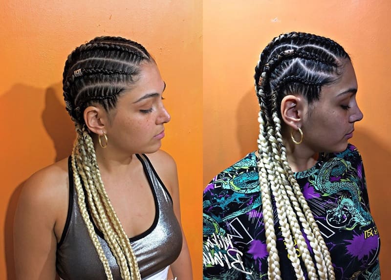 long braided style with weave