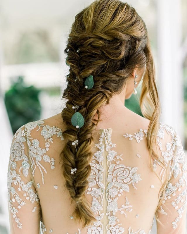 Long Braided Hairstyle for Wedding
