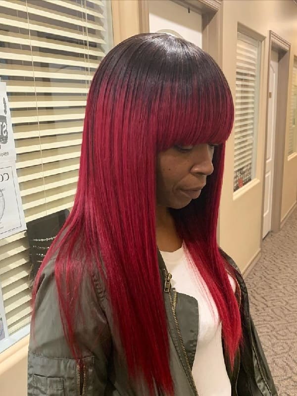 Weave Hair with Bangs for Black Woman