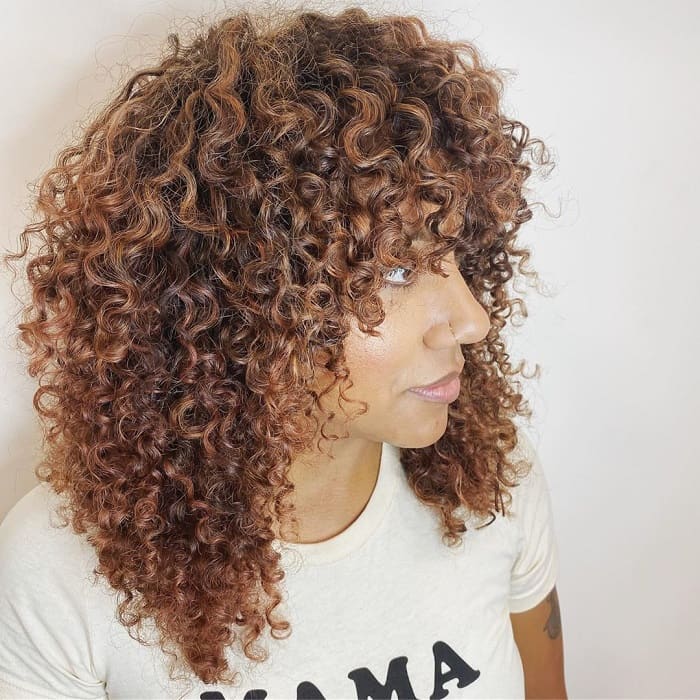 Curly Inverted Bob with Bangs