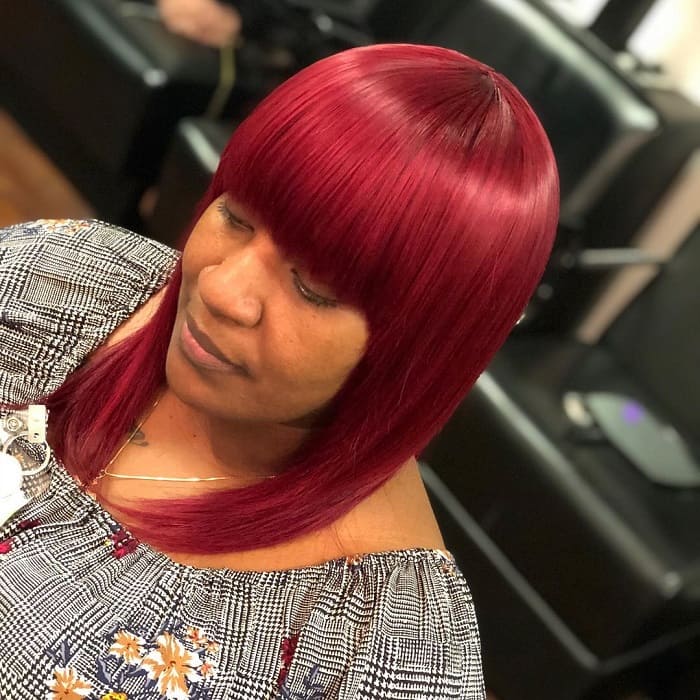 Sew In Hair with Bangs for Black Woman