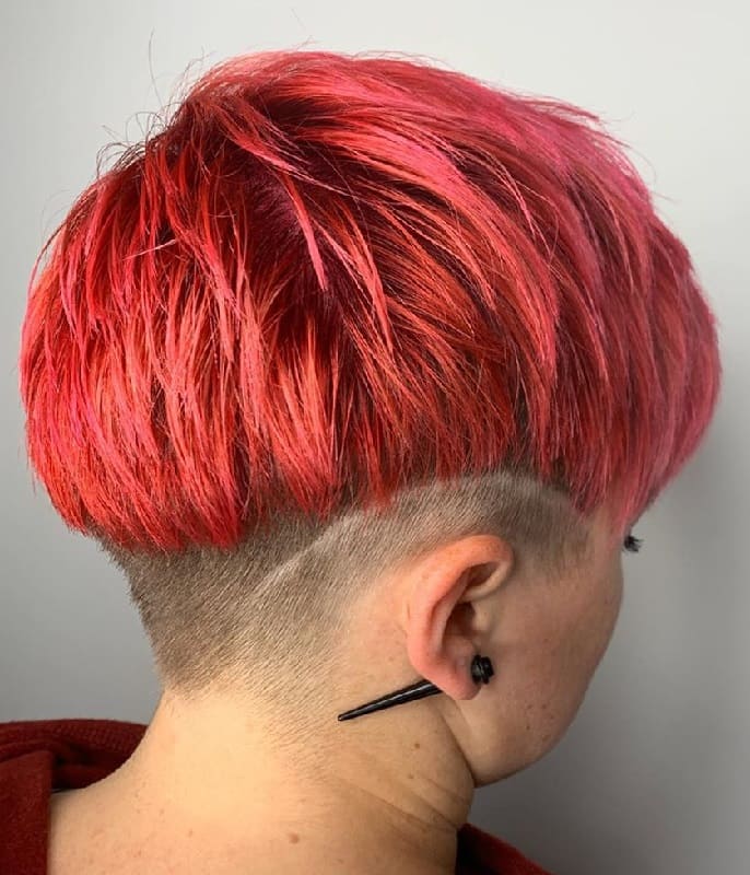 Colored Hair with Undercut for Woman