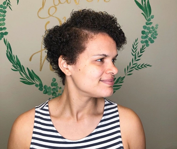 Side Part Curly Pixie