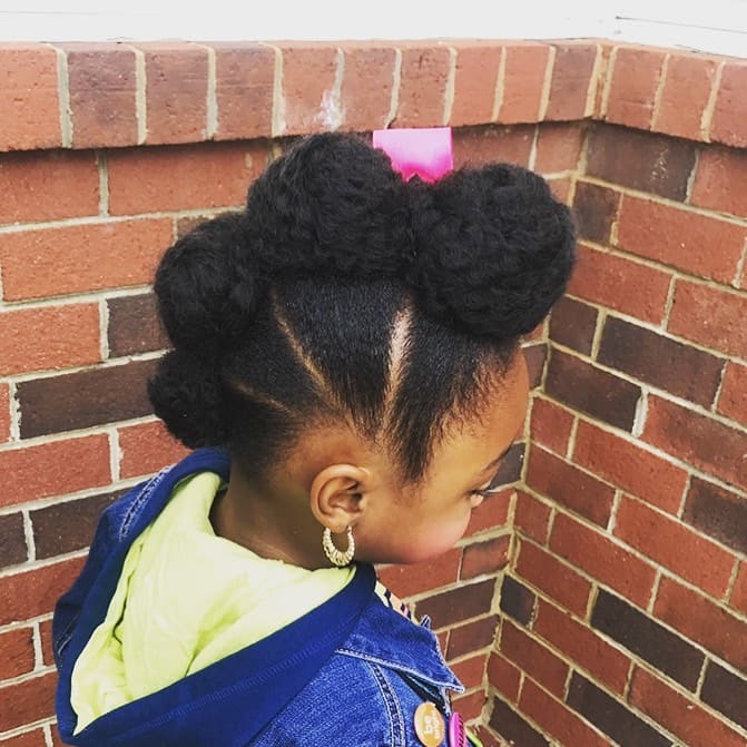 Bun Hairstyle for Little Black Girl