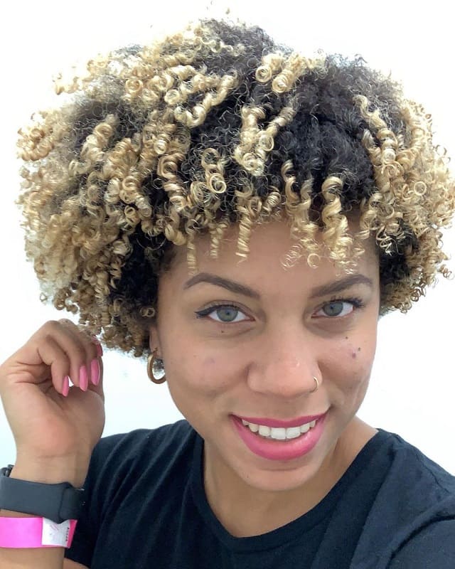 Short Curls With Blonde Tips