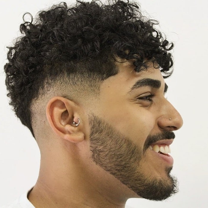 Curly Hair with Low Taper Fade