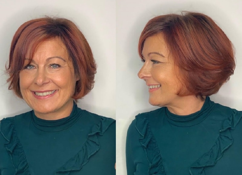 Stacked Bob Cut for Round Face