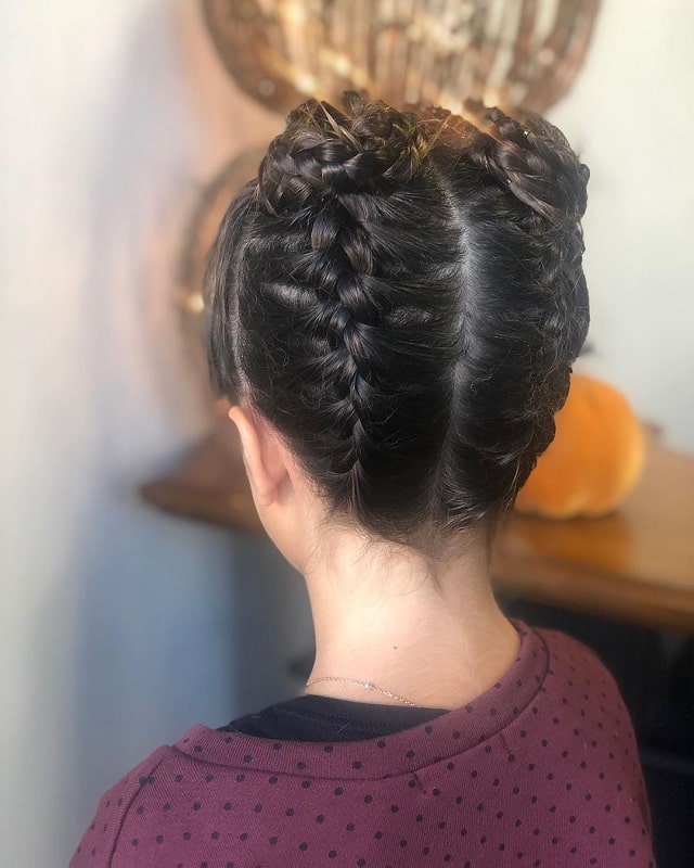 Two Reverse French Braids