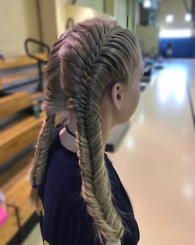 Two Fishtail French Braids