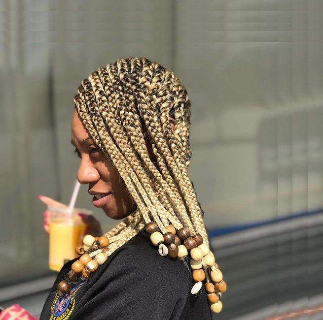 Ombre Lemonade Braids with Beads