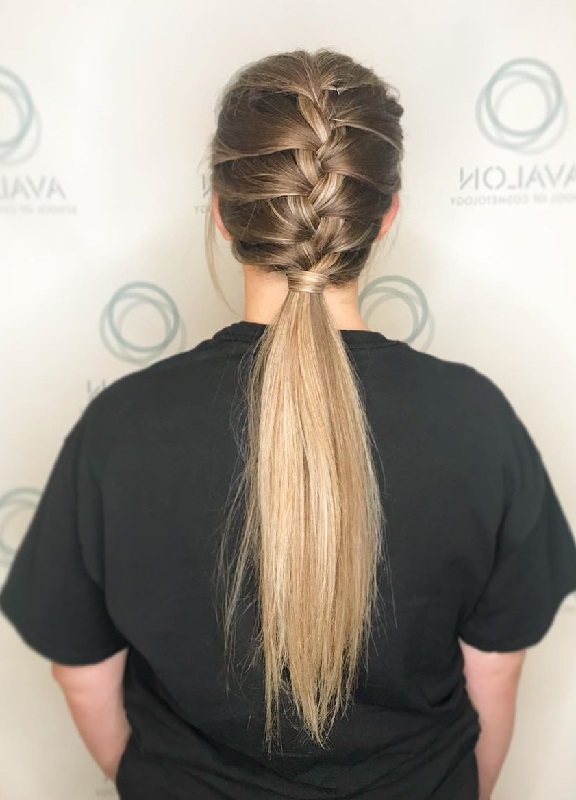 French Braided Ponytail with Highlights