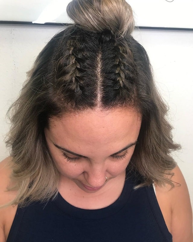 Half Up Two French Braids