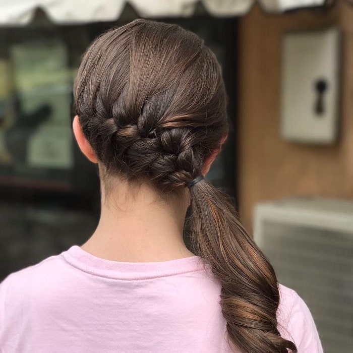 Side Ponytail with French Braid