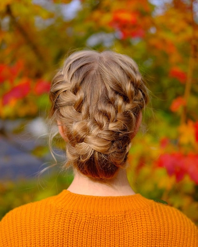 Double French Braided Updo