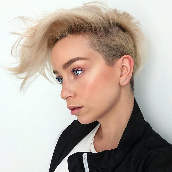 Blonde Asymmetrical Pixie Cut
