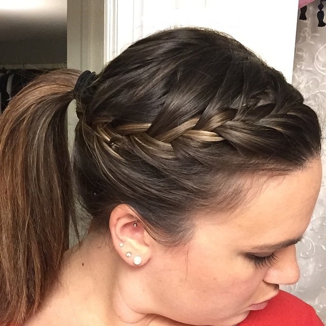 French Braided Bangs with Ponytail