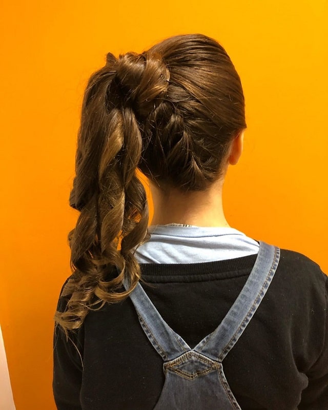 Upside Down French Braided Ponytail