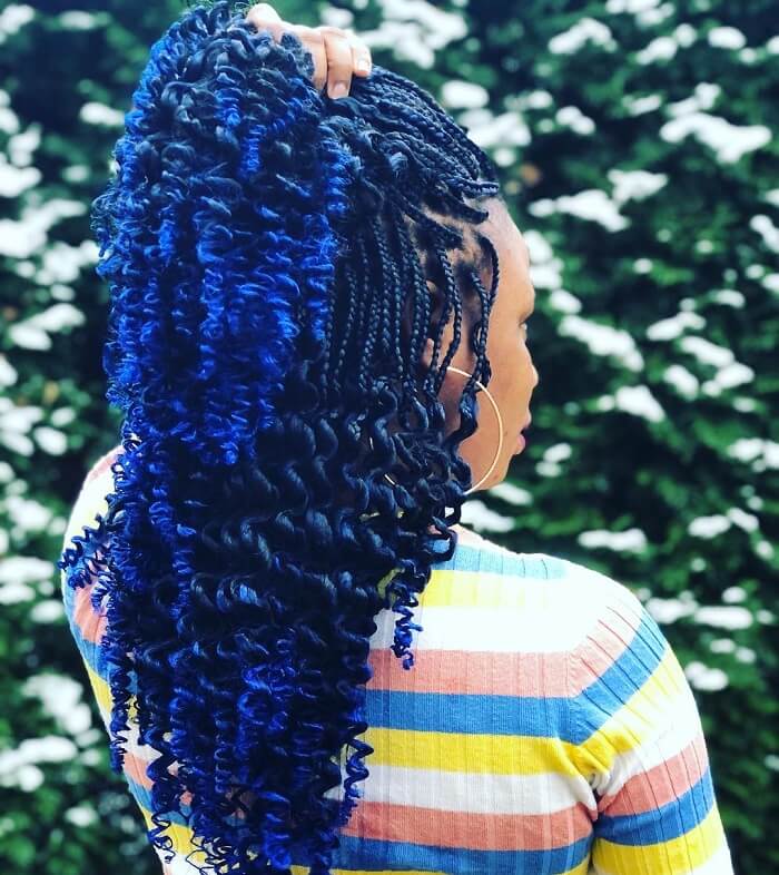 navy blue box braids