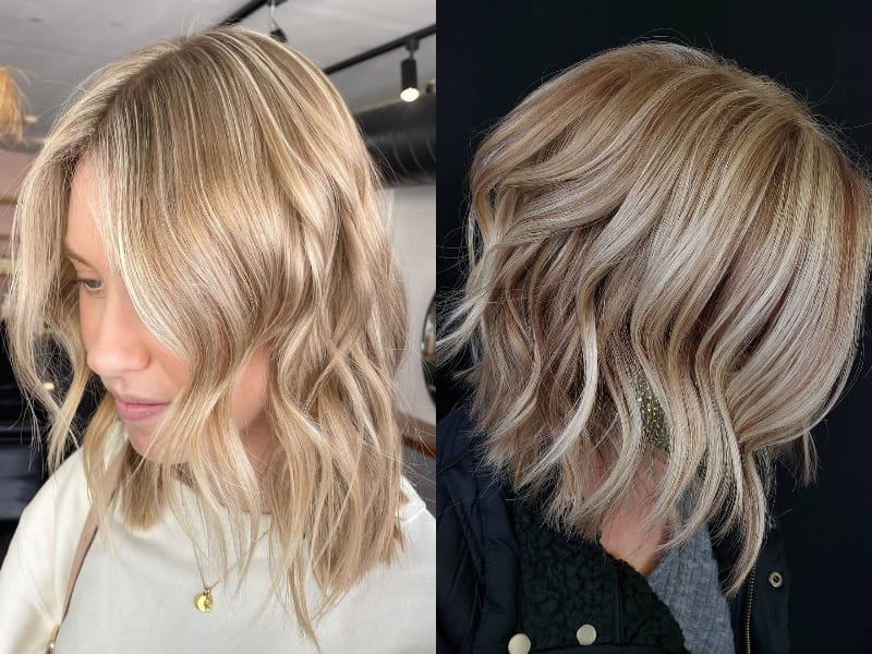 medium blonde hair with highlights