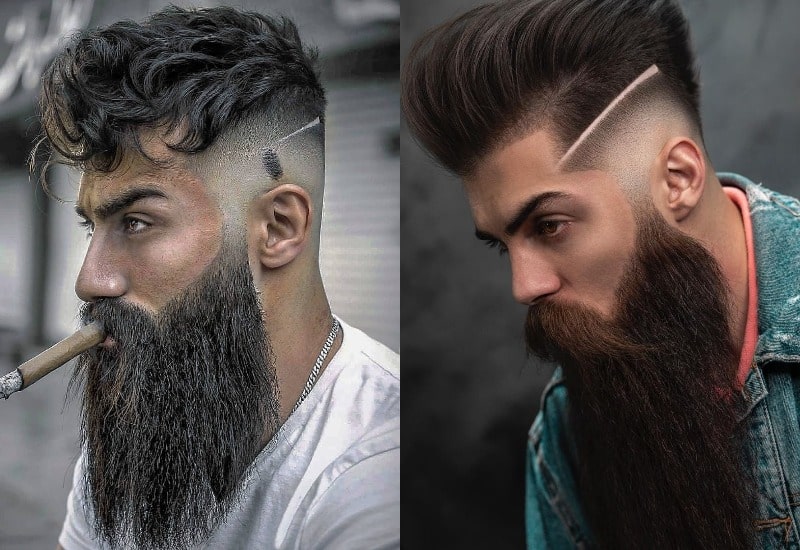 medium fade haircut with beard