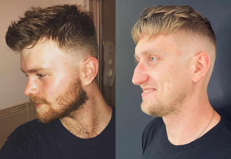 short fade haircut with beard
