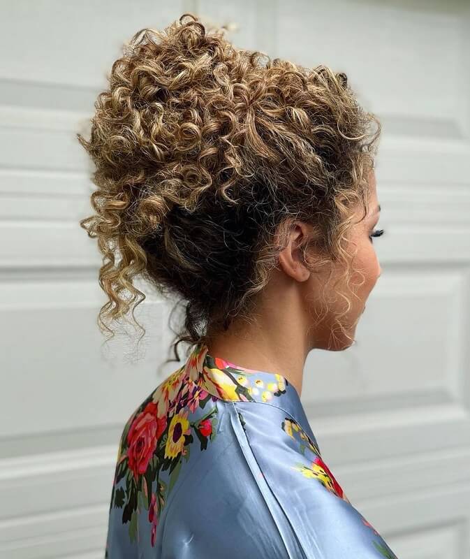 updo for curly thick hair