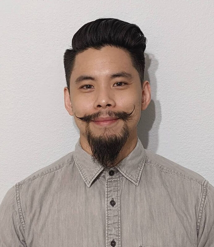 Asian haircut with beard