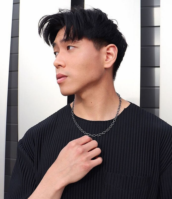 Asian two block haircut for men