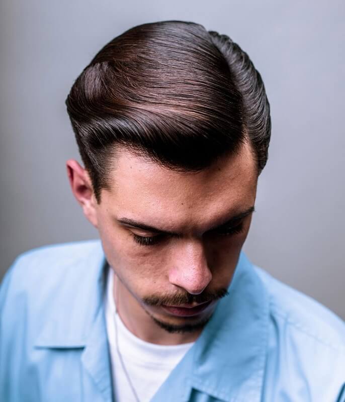 classic side part haircut for men