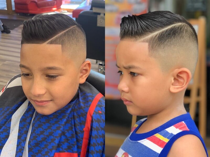 comb over fade for kids